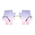 thumbnail image 2 of Child Size Kids Panda Bear Rimless Fun Party Shade Sunglasses Gold Purple Pink, 2 of 4