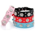 thumbnail image 5 of Lindo collar para perro y gato con diamantes de imitación de flores, collar brillante de cuero PU, 5 of 5