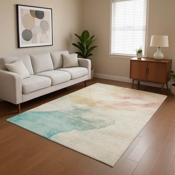 Addison Rugs Mayfield Premium Machine Washable Transitional Modern Pearl Rectangle Rug, 10' x 14'