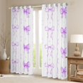thumbnail image 2 of Erosebridal Girls Bowtie Gifts Blackout Curtains Set of 2 (52x84 Each),Purple Bowknot Kids Window Curtains, 2 of 7