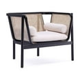 thumbnail image 3 of Manhattan Comfort Versailles Wood Accent Chair in Black & Cream, 3 of 5