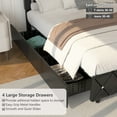 thumbnail image 4 of 4 EVER WINNER Full Size LED Bed Frame with Storage, Upholstered Platform Bed with 4 Drawers, Adjustable LED Lights Headboard, Black, 4 of 7