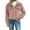 Pink, variant on Women's Double Sided Fleece Jacket, Button Down Collar Long Sleeve Coat, Drop Shoulder Warm Jacket, Loose Fit Winter Top, Casual Fleece Outerwear, Plush Button Up Jacket Beige L