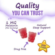 Kids Melatonin Gummies - 2mg Melatonin Per Serving - Childrens Melatonin Gummy for Restful Sleep - Best Childrens Chewable Sleep Supplement - Vegan, Non-GMO, Natural Berry Flavor - 60 Gummies