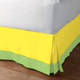 thumbnail image 2 of D.N.G. BEDDINGS 1 Piece Split Corner Two Tone Tailored Bed Skirt, Twin XL Size 8 Inch Deep Pocket, 800 Thread Count, 100% Egyptian Cotton, Solid Yellow/Sage Color., 2 of 3