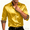 Yellow, variant on Mens Satin Paisley Contrast Long Sleeve Shirt Business Casual Dress Shirt Satin Button Up Shirts Prom Wedding Party Shirt