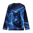 thumbnail image 6 of Garronmavis Fashion Wolf Boys Long Sleeve T-Shirts Size 5-6 Loose Kids Crewneck T-Shirts Fall Tops Lightweight Kids Basic Soft Long Sleeve Tees Top for Outdoor Activities, 6 of 7