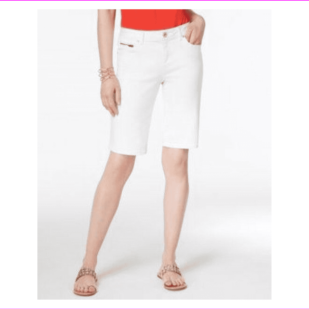 ladies white denim shorts