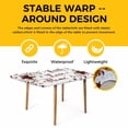 thumbnail image 4 of Wooden Grain Table Cloths for 4 Foot Rectangle Tables, Red Country Texas Star Branches Berry Patio Waterproof Elastic Fitted Tablecloths, Washable Rectangular Table Cover for Camping, 4 of 8
