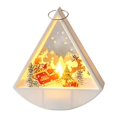 thumbnail image 2 of Clearance Under $4 LED Triangular Flameless Candle Light – 5.1 Inch Battery-Operated Windproof Christmas Lantern for Mantel, Tabletop, Window & Holiday Decor, Style B, 2 of 5