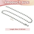 thumbnail image 2 of Uxcell Silver-tone Beaded Chain Necklace, Titanium Steel 8mm Bead Ball Chain Necklace for Women and Men Gift, 21.65 Inch Length, 2 of 6