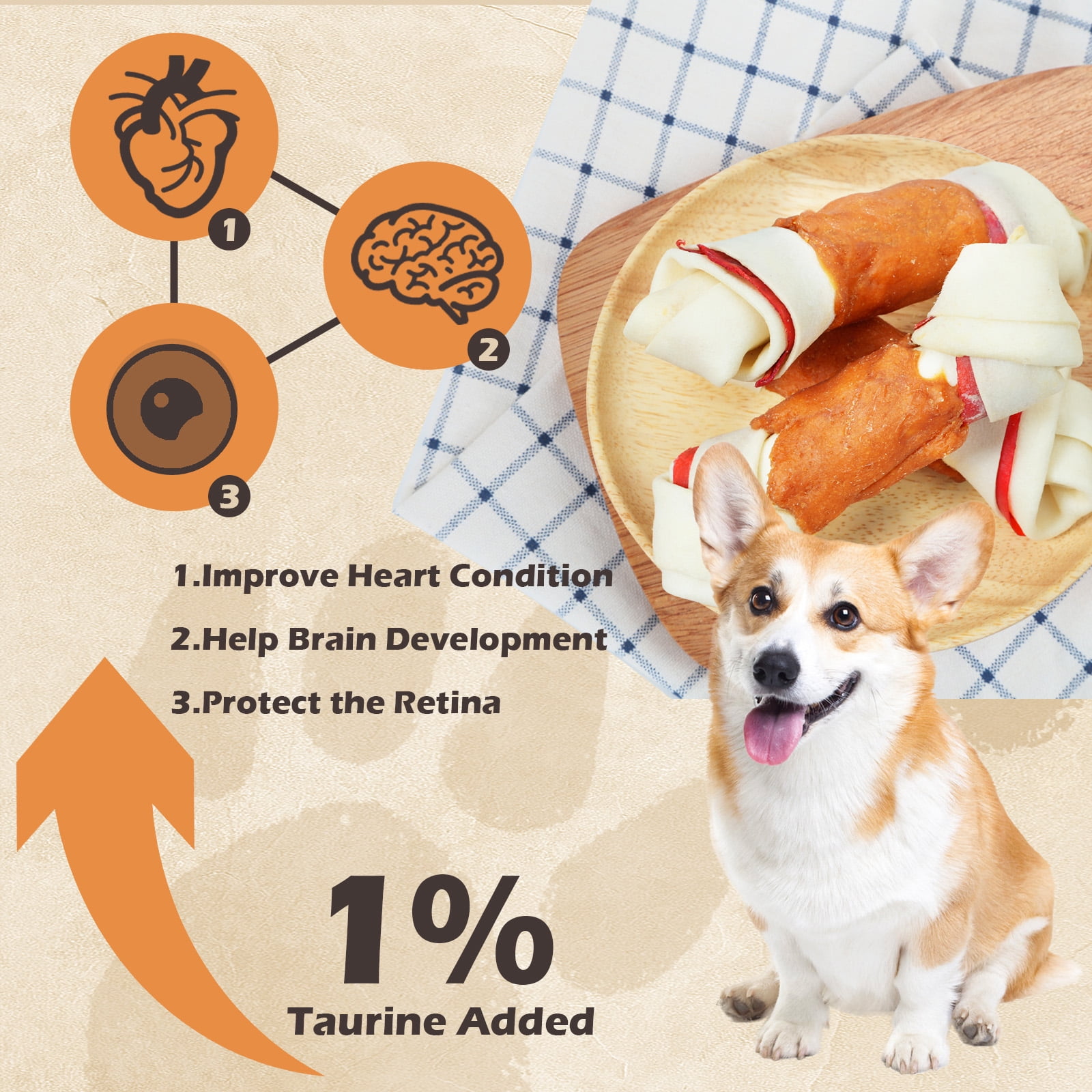 (4 pack) PAWUP Rawhide Dog Bones, Chicken Wrapped Knotted Bones Dog Treats, Long Lasting Dog Chews for Large Dogs, 6.5 Inch Dog Training Treats, 9oz