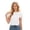 White, variant on Girls Solid Crew Neck Crop T-Shirt Kids Front Twist Knot Short Sleeve Tee Slim Fitted Curved Hem Casual Cropped Basic Top for Summer Daily Wear(White,9-10 Years)