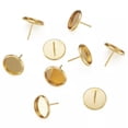 thumbnail image 4 of U8MO 50x Gold 304 Stainless Steel Post Cup Stud Earring Blank Bezel Flat Round 8~16mm-12mm Tray:10mm, 4 of 8