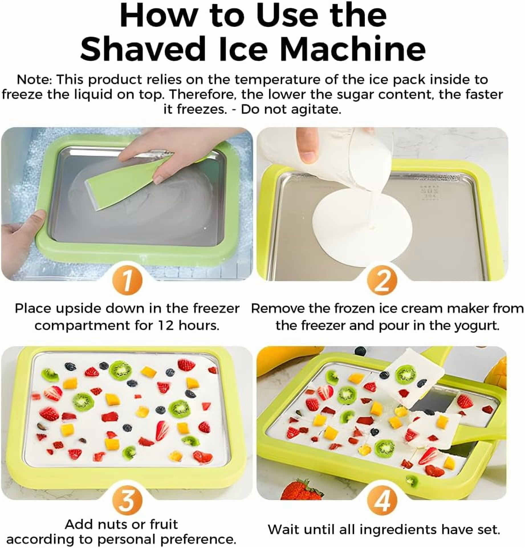 Rolled Ice Cream Maker Kit, 2026 New At-Home Stainless Steel Instant Freeze Plate with 2 Scrapers, DIY Rolled Ice Cream Tray, Perfect for Family Fun, Easy Homemade Desserts