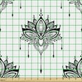 thumbnail image 2 of Ambesonne Floral Fabric by the Yard Upholstery, Bohemian Style Lotus Flowers, 1 Yard, Charcoal Grey White, 2 of 5