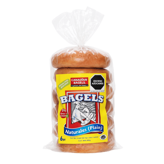 Canadian Bagels Natural 6pz 800gr | Pan Artesanal | Pan Fresco,  Suave y Esponjoso | Ideales para el Desayuno