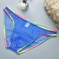 thumbnail image 2 of Sexy Men's Brief Underwear Mesh See-Through Underpants Low Rise U-Shaped Pouch Underwear Colorful Thong, 2 of 4