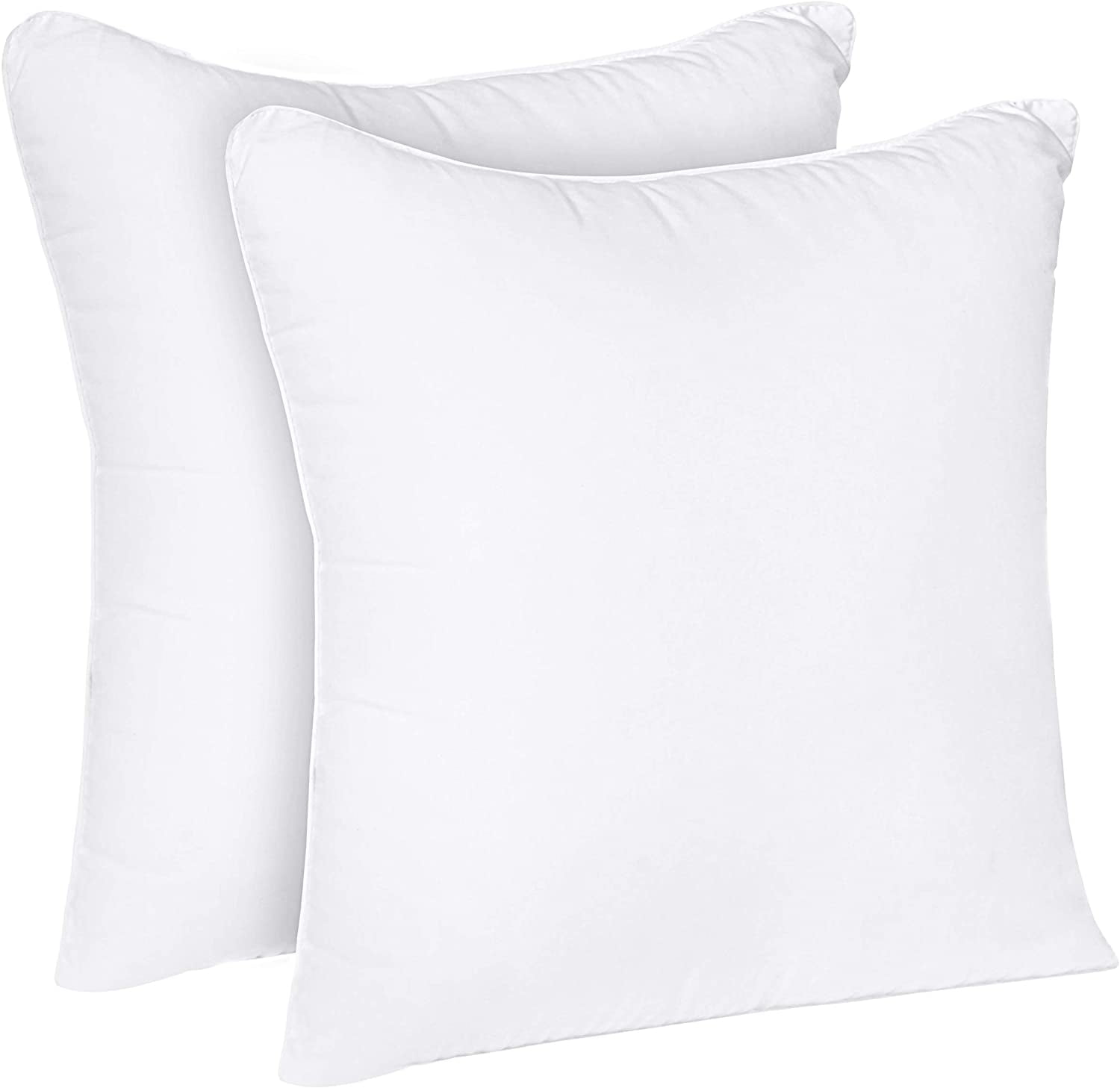 LEMONWORLD 18 x 18 Throw Pillow Inserts Outdoor Pillow Insert Waterproof  for Couch - Set of 2 Large Lumbar Pillows for Bed Square Couch Pillows  White