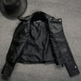 thumbnail image 5 of Chaqueta corta de cuero PU para mujer, abrigo informal de estilo gótico Punk, salvaje, de otoño e invierno, 5 of 5