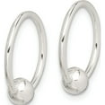 thumbnail image 2 of Sterling Silver Bead Endless Hoop Earrings (15 X 15) Made In India qe1855, 2 of 5