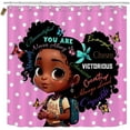 thumbnail image 5 of 4PCS Black Girl Magic Shower Curtain Set, Cute Princess African American Girl Pink Bathroom Decor for Girls Kids Teens, Inspirational Gifts for Women, Non-Slip Bath Mats Toilet Rugs, 5 of 12
