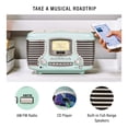thumbnail image 3 of Crosley CR612B-AB Corsair Radio AM/FM Bluetooth de mesa con reproductor de CD y reloj despertador dual, azul aguamarina, 3 of 5