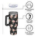 thumbnail image 4 of 40oz Pioneer Flower Floral Print Pattern Insulated Tumbler with Handle, BPA-Free Leak Proof Lid and Straws, Double Wall Vacuum, Hot 12h/Cold 34h, 4 of 6