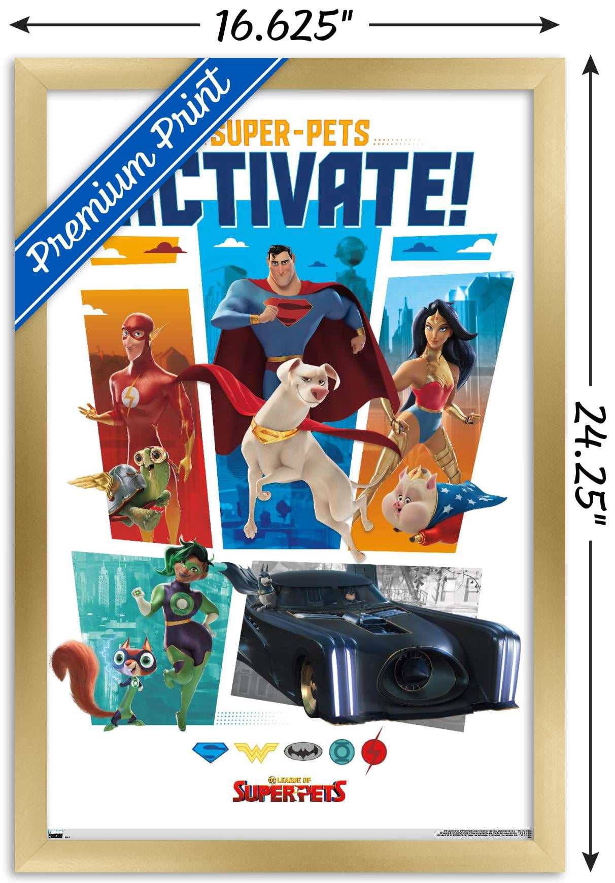 DC League of Super-Pets - Heroes Wall Poster, 14.725" x 22.375" Framed