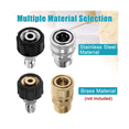 thumbnail image 3 of Ensemble de 4 Adaptateurs de Laveuse à Pression, Kit de Connexion Rapide, Raccord Métrique M22 14mm à M22, Acier Inoxydable, 3 of 6