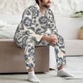 thumbnail image 5 of Mens Pajamas Set, Paisley Pattern No.9078 Button Down Long Sleeve Loungewear Sleepwear Pjs sets for Men, 5 of 5