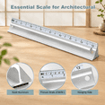12 Inch Aluminum Safety Ruler with Finger Guard, Heavy Duty Metal ...