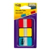 Post-it Tabs, 1" Wide, Red, Yellow, Blue, 22 Tabs/Color, 66 Tabs Total