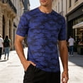thumbnail image 3 of Camo Shirt for Men Summer Short Sleeve Crewneck Loose Casual T-Shirts Workout Tee Shirt, 3 of 5