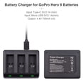 thumbnail image 6 of Walmeck Action Camera Battery  3-slot Fast Charging with Micro USB & Type-C Input Replacement for   9 10 Batteries, 6 of 6