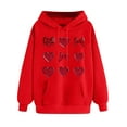 thumbnail image 2 of TrendVibe365 Red Hoodie for Women Graphic Valentines Womens Tops Long Sleeve Polyester with Pockets Casual Love Heart Printed Lover Gift Blouse Tops for Valentines Gifts L, 2 of 4