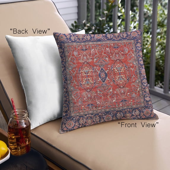 Ahgly Company Outdoor Square Mid-Century Modern Throw Pillow, 18 inch by 18 inch