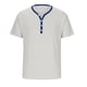 thumbnail image 5 of Ceisia Men's Relaxed Fit Stretch Stand-Up Collar Short Sleeve Shirt - Ribbed Texture with Contrast Trim Gray XXXL Gifts, 5 of 6