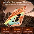 thumbnail image 2 of CASEFIV for Samsung Galaxy S26 Ultra Case,[Magnetic Invisible Stand][Military-Grade Drop Protection] Slim Glossy Marble Pattern Back Shockproof Protective Phone Cover,Orange Marble, 2 of 7