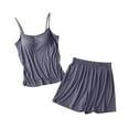 thumbnail image 2 of asjyhkr Plus Size Pajamas for Women Set 2 Piece Sleeveless Bra in Tank Tops High Waist Shorts Lightweight Soft Casual Sleepwear Homewear Pajamas,M-4XL, 2 of 6