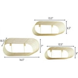 3-Piece Gold Circular Floating Shelves, Decorative Wall Mount Storage, Bathroom/Kitchen/Bedroom ...