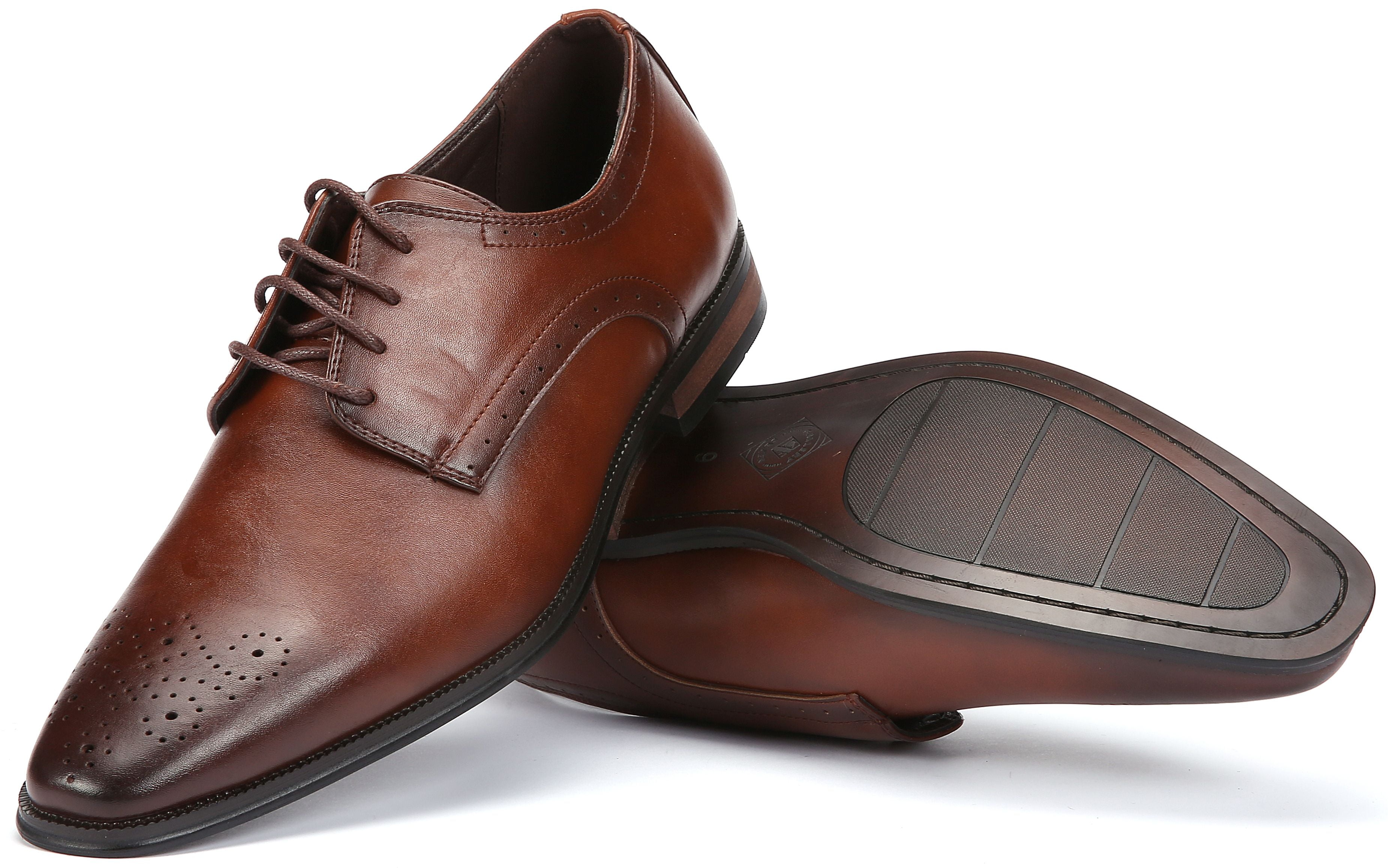 Gallery Seven Punctured Leather Oxford Dress Shoes for Men
