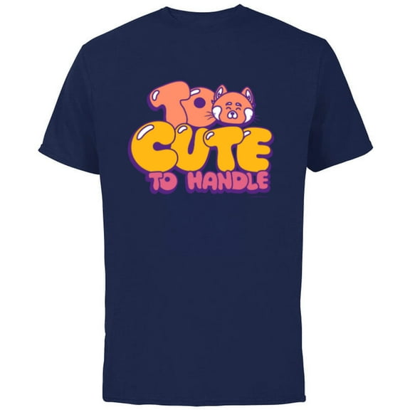 Disney and Pixar’s Turning Red Panda Mei Too Cute To Handle - Short Sleeve Cotton T-Shirt for Adults - Customized-Navy