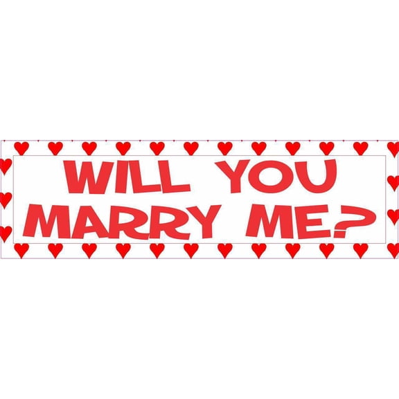 10in x 3in Will You Marry Me Bumper Sticker Vinyl Window Decal