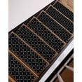 thumbnail image 7 of Stair Treads for Wooden Steps, Black Morocco Peel and Stick Stair Treads with Adhesive, Geometric Leaf Diamond Lattice Abstract Non Slip Indoor Stairs Runner Rugs Mats for Elders Dogs 8"x30"10PCS, 7 of 7
