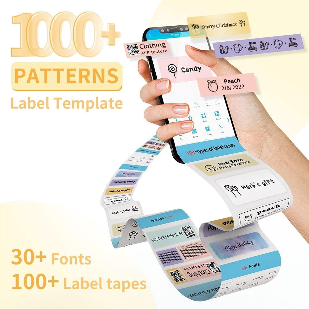 Phomemo D35 Simplify Labeling with the Portable Bluetooth Mini Label Maker - Wireless Mini Labels Maker for Home and Office Organization - Multiple Templates and Easy Smartphone Integration（Green）