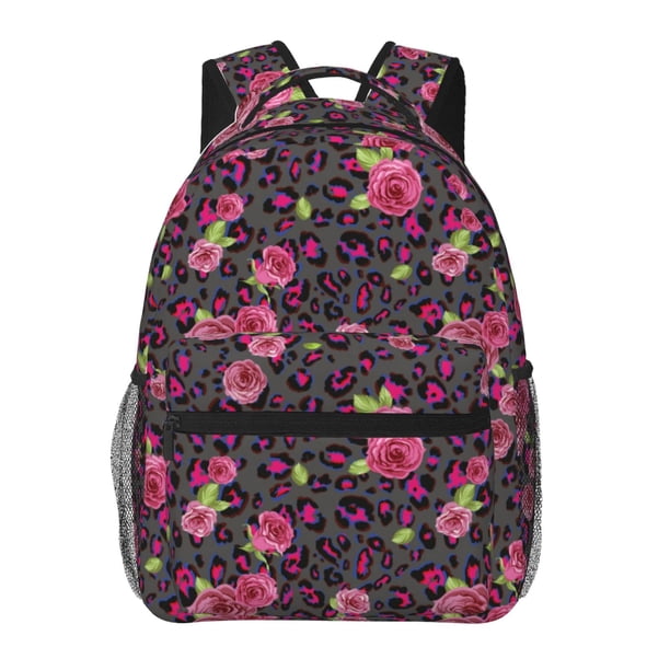 Fotbe Rose Mix Leopard 2 Mochila Casual con Estampado para Escuela, Viajes y Actividades al Aire Libre - Duradera, Ligera y Cómoda