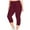 Wine, variant on Chbgutlmr Capri Pants for Women Workout Leggings High Waist Slim Gym Sports Athletic Trousers Solid Color