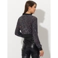 thumbnail image 4 of Chaqueta De Lentejuelas Tipo Aviador Con Cremallera En La Parte Delantera Con Purpurina Brillante Para Mujer Arcoíris XS, 4 of 6