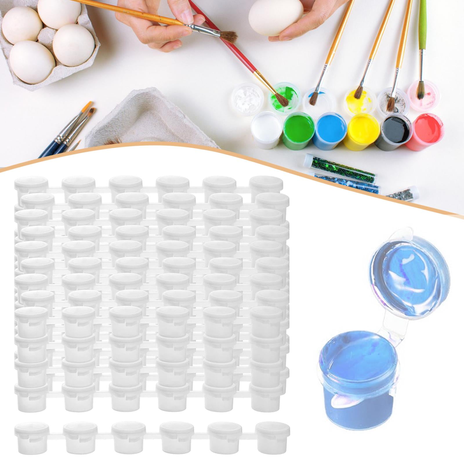50 Strips Empty Paint Pots Acrylic Paint Containers Portable PP Material for Home Party Festival Artists